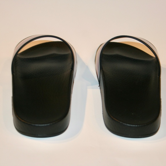 Gucci Men's Web Blue/Red/White Rubber Slides Shoes - Picture 3 of 5